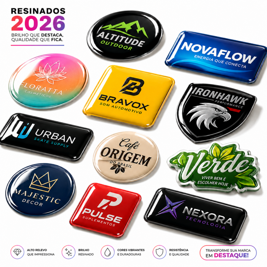 Adesivo Resinado Personalizado em PVC - CÁLCULO ON-LINE